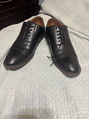 Goodfellow & Co Black Leather Cap-Toe Derby Shoes